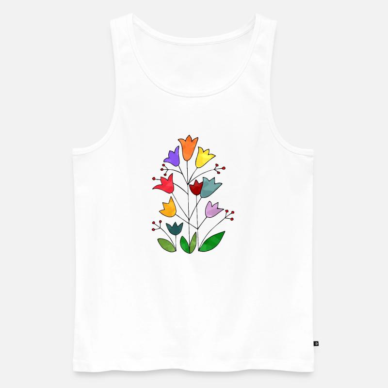 Blumen - Männer Premium Bio Tank Top - Weiß