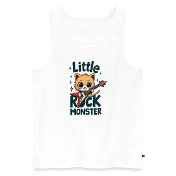 Little Rock Monster – Cute Cat Guitar Motif - Men's Premium Organic Tank Top - white - Front - Michal (187cm)