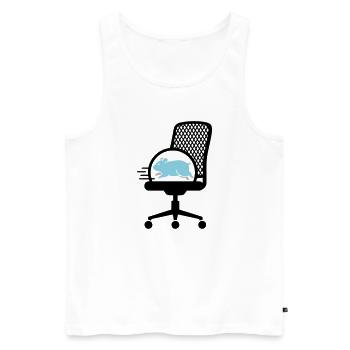  Hamsterrad auf Bürostuhl - Männer Premium Bio Tank Top - Weiß - Vorne - AI Model Male 178 light (178cm)