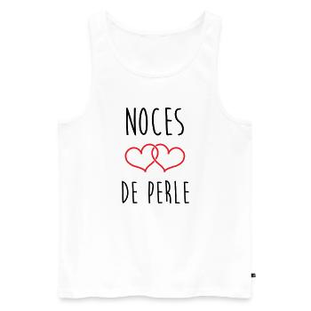 Pearl Wedding 30 Jahre - Männer Premium Bio Tank Top - Weiß - Vorne - AI Model Male 178 light (178cm)