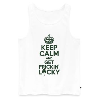 Chemise St. Patrick – Reste calme Lucky - Débardeur bio Premium Homme - blanc - Devant - Michal (187cm)