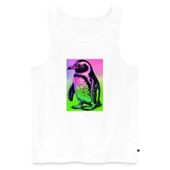 penguin - Men's Premium Organic Tank Top - white - Front - Michal (187cm)