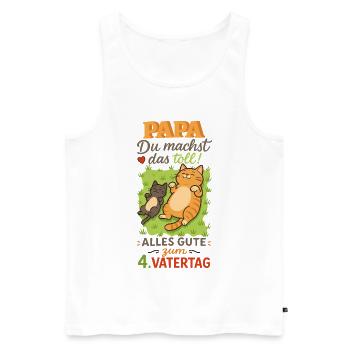 4. Vatertag - Papa, Du machst das toll - Männer Premium Bio Tank Top - Weiß - Vorne - Michal (187cm)