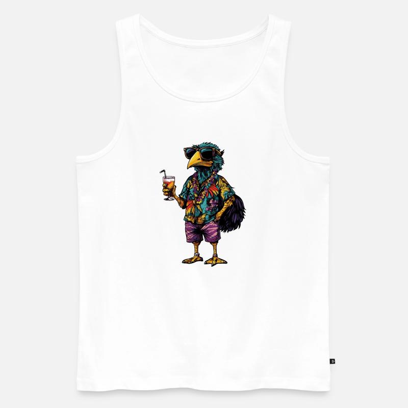 Strauß Comic Sommer - Männer Premium Bio Tank Top - Weiß