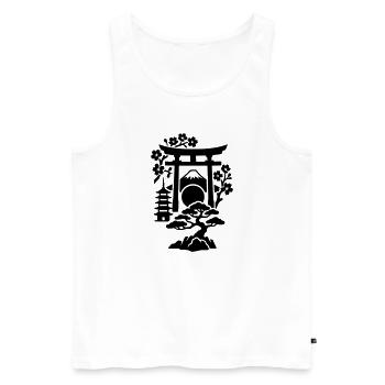Japan Silhouette - Männer Premium Bio Tank Top - Weiß - Vorne - Michal (187cm)