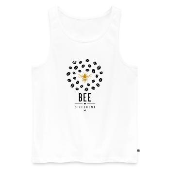 Golden bee on black - Men's Premium Organic Tank Top - white - Front - Michal (187cm)