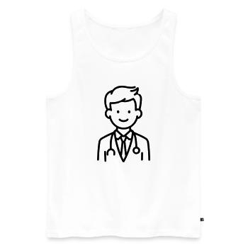 docteur - Débardeur bio Premium Homme - blanc - Devant - Michal (187cm)