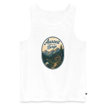 Auszeit in die Berge - Männer Premium Bio Tank Top - Weiß - Vorne - Michal (187cm)