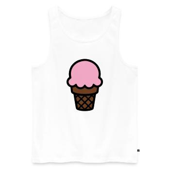 Eiscreme Waffel Icon - Männer Premium Bio Tank Top - Weiß - Vorne - Michal (187cm)