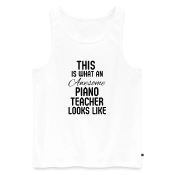 Klaviermusiklehrer-Wertschätzungsgeschenk von der Schülerin - Männer Premium Bio Tank Top - Weiß - Vorne - Michal (187cm)