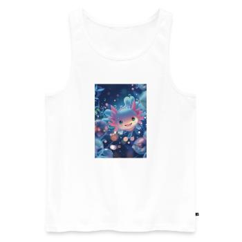 Axolotl Abyssal Fairy Fish - Men's Premium Organic Tank Top - white - Front - Michal (187cm)