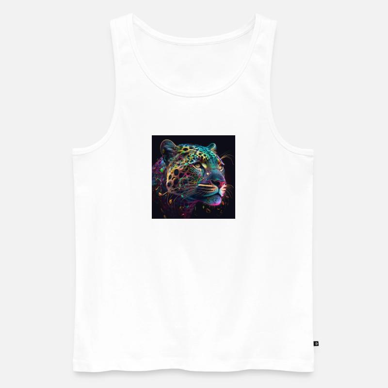 Farbiger Jaguar, einzigartiges Design - Männer Premium Bio Tank Top - Weiß