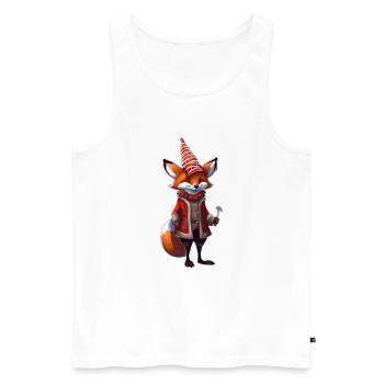 Weihnachten Festlicher Fuchs - Männer Premium Bio Tank Top - Weiß - Vorne - AI Model Male 178 light (178cm)