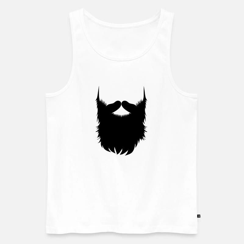 Hipster Beard Vector - Männer Premium Bio Tank Top - Weiß