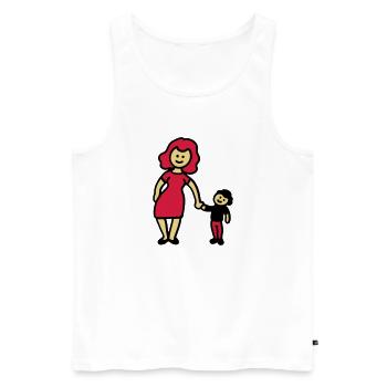 Mutter / Oma + Kind 3 - Männer Premium Bio Tank Top - Weiß - Vorne - AI Model Male 178 light (178cm)