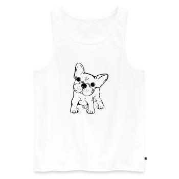 Französische Bulldogge - Männer Premium Bio Tank Top - Weiß - Vorne - Michal (187cm)