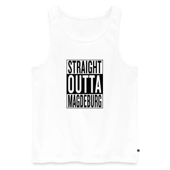 Magdeburg - Männer Premium Bio Tank Top - Weiß - Vorne - Michal (187cm)