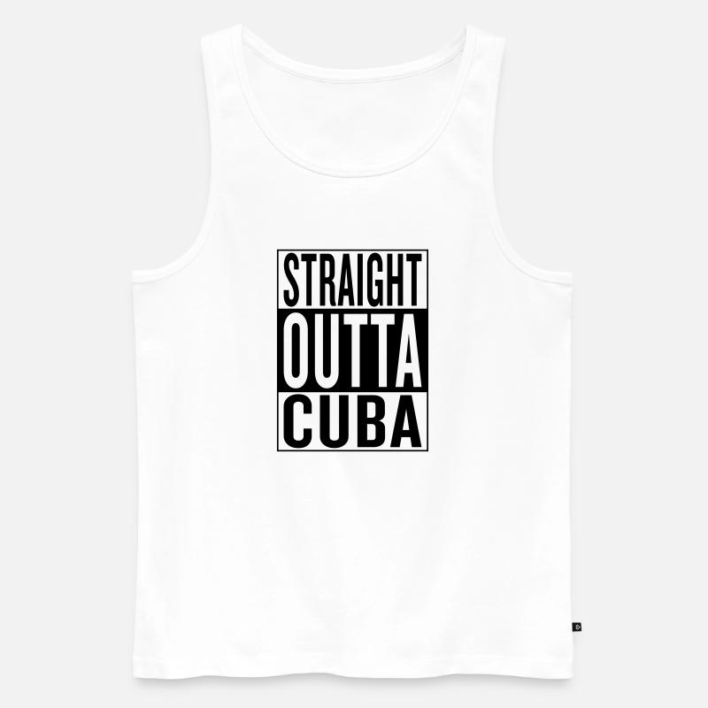 Cuba - Männer Premium Bio Tank Top - Weiß