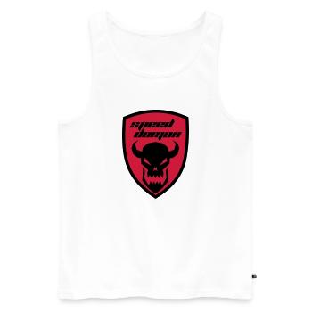 Speed Demon - Männer Premium Bio Tank Top - Weiß - Vorne - Michal (187cm)