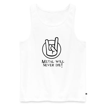 Metal will never die - Männer Premium Bio Tank Top - Weiß - Vorne - Michal (187cm)