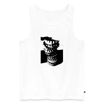 Kronkorken - Männer Premium Bio Tank Top - Weiß - Vorne - AI Model Male 178 light (178cm)