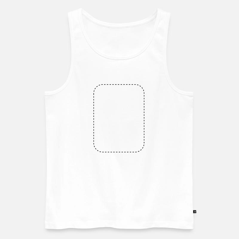 Rechteck gestrichelt rund - Männer Premium Bio Tank Top - Weiß