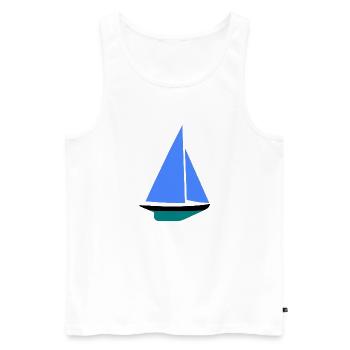 Segelboot - Männer Premium Bio Tank Top - Weiß - Vorne - Michal (187cm)