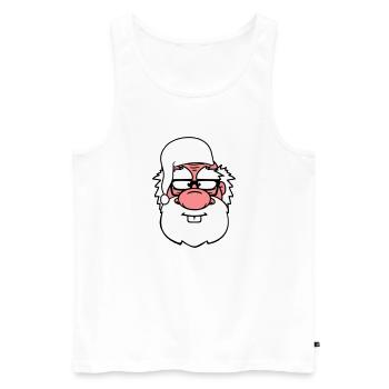 face head grandpa old grandfather pajamas coat - Men's Premium Organic Tank Top - white - Front - Michal (187cm)