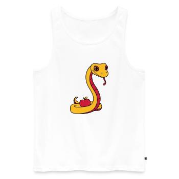 teufel boese suende apfel eva adam mensch gott ver - Männer Premium Bio Tank Top - Weiß - Vorne - AI Model Male 178 light (178cm)