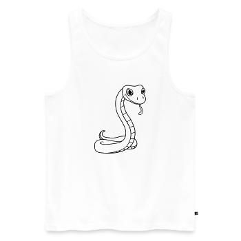 tête de serpent de visage gecko lézard reptile réel - Débardeur bio Premium Homme - blanc - Devant - Michal (187cm)