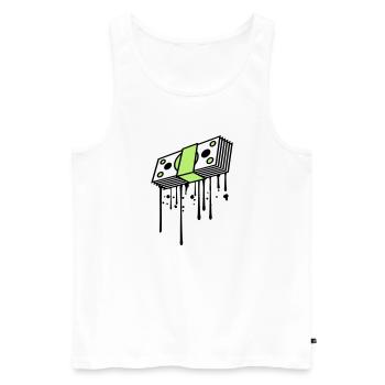 drop graffiti banknotes buendel dollar gettin - Men's Premium Organic Tank Top - white - Front - AI Model Male 178 light (178cm)