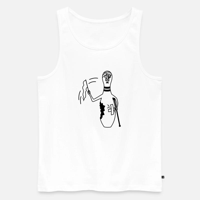 Verletzter Bowling Pin - Männer Premium Bio Tank Top - Weiß