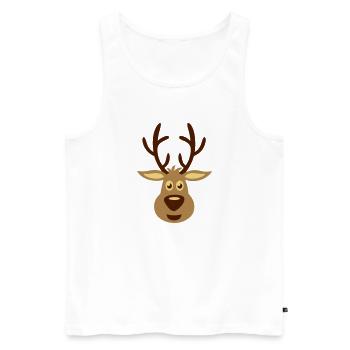 Rentier (reindeer) - Männer Premium Bio Tank Top - Weiß - Vorne - AI Model Male 178 light (178cm)