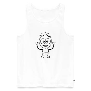 Funny Man - Débardeur bio Premium Homme - blanc - Devant - Michal (187cm)