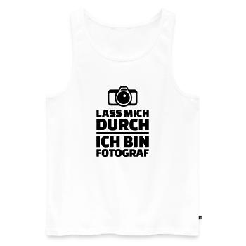 Fotograf - Männer Premium Bio Tank Top - Weiß - Vorne - Michal (187cm)