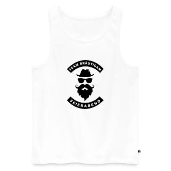 Team Bräutigam - JGA Crew - Junggesellenabschied - Männer Premium Bio Tank Top - Weiß - Vorne - Michal (187cm)