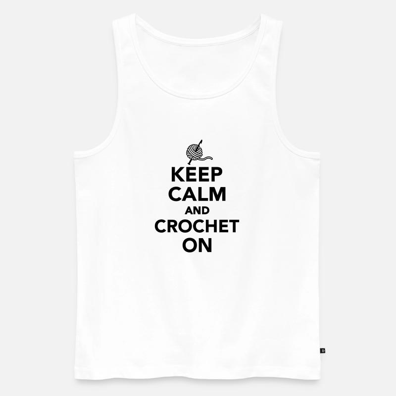 Häkeln - Männer Premium Bio Tank Top - Weiß