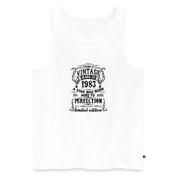 Vintage 1983 - Men's Premium Organic Tank Top - white - Front - Michal (187cm)