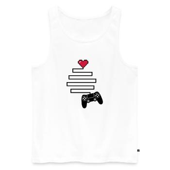 Love Connection (Gaming) - Männer Premium Bio Tank Top - Weiß - Vorne - AI Model Male 178 light (178cm)