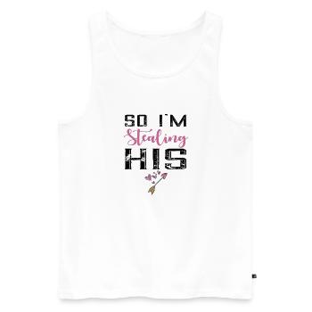 I Stole His Heart - Men's Premium Organic Tank Top - white - Front - Michal (187cm)