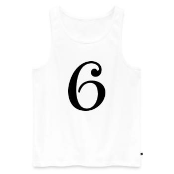 6 - Männer Premium Bio Tank Top - Weiß - Vorne - Michal (187cm)