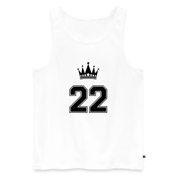 22 krone - Männer Premium Bio Tank Top - Weiß - Vorne - AI Model Male 178 light (178cm)