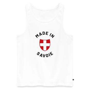 Made in Savoie - Débardeur bio Premium Homme - blanc - Devant - Michal (187cm)