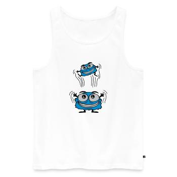 Papa Monster throws child - Men's Premium Organic Tank Top - white - Front - AI Model Male 178 light (178cm)