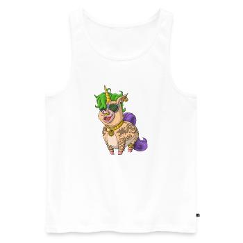 Tattoo Einhorn / Tätowiertes Einhorn - Männer Premium Bio Tank Top - Weiß - Vorne - Michal (187cm)