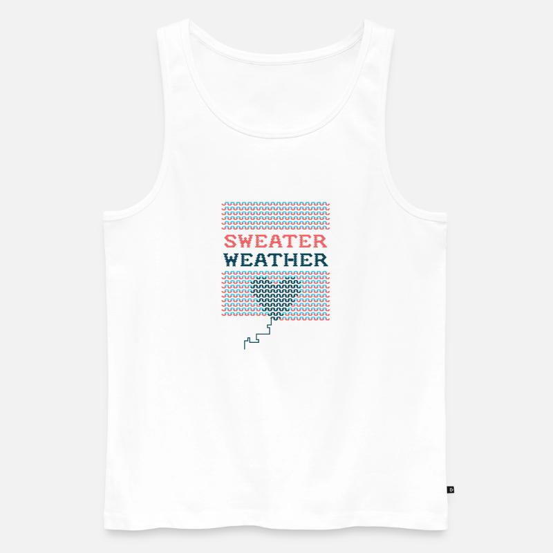 Pullover Wetter Korallen-Benzin - Männer Premium Bio Tank Top - Weiß