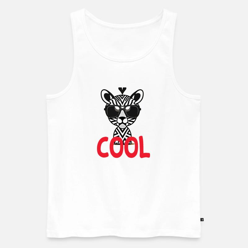 Cooles Zebra - cool - Männer Premium Bio Tank Top - Weiß
