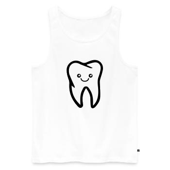 tooth smile - Men's Premium Organic Tank Top - white - Front - AI Model Male 178 light (178cm)