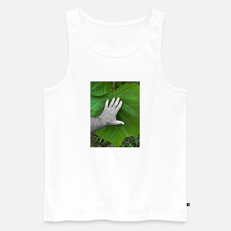 Die Hand am Leben - Männer Premium Bio Tank Top - Weiß