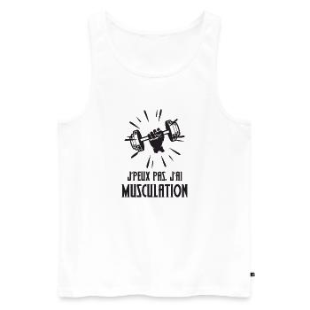 Musculation - Débardeur bio Premium Homme - blanc - Devant - Michal (187cm)